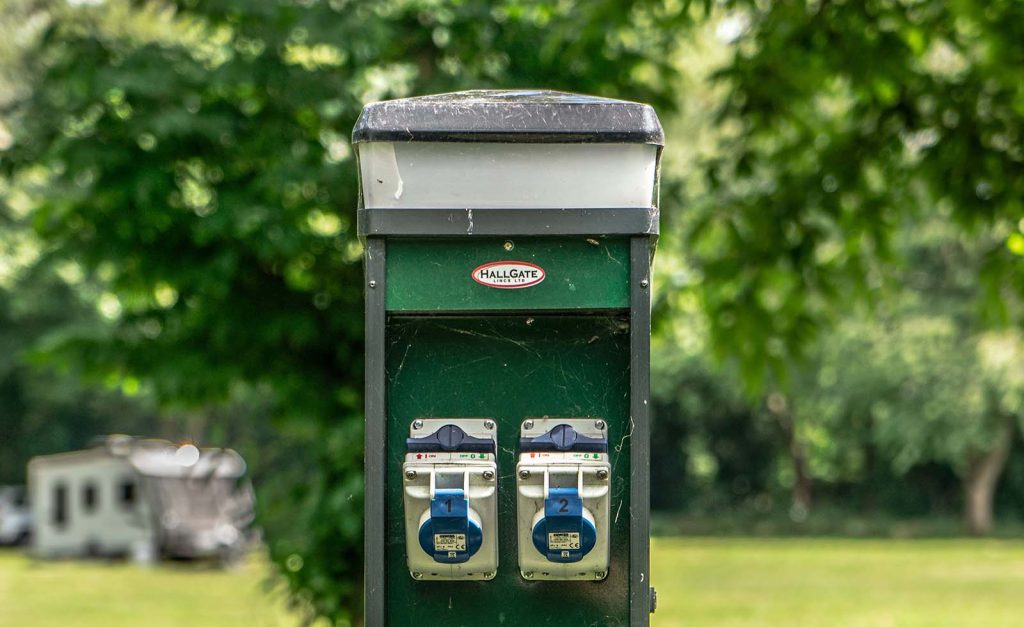 Electric Grass Pitch Oak View Holiday Park Campsite in Kent Tents